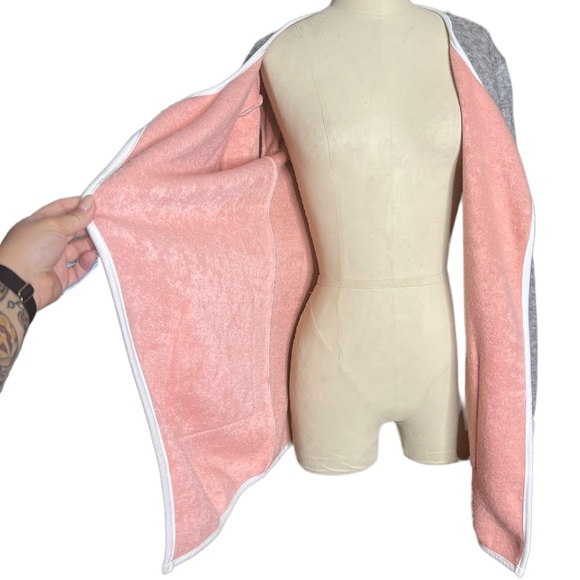 Helcarcii Grey and Pink Open Sweater Cardigan size L - Picture 8 of 14